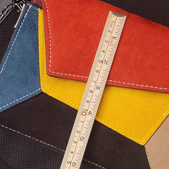 Retro 80s New Wave Style Colorblock Cross Body Bag - Picture 4 of 5